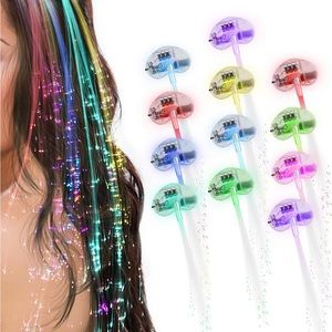 LED Heart Shape Fiber Optic Hair Clips Bundle
